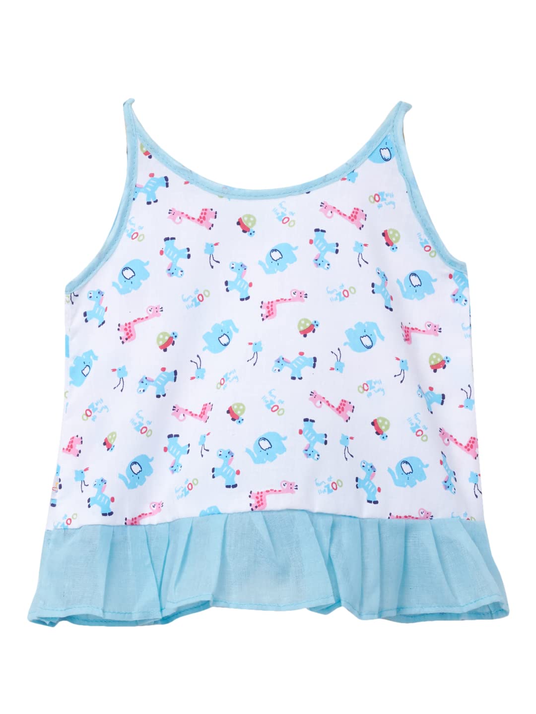 baby wish Baby Girls Knee-Length Fit And Flare Dress (BGFRKCTSL-22035-ANI-STR-S3-36M_Animal Strip_Multicolor_3 Months-6 Months) 1