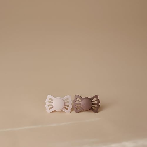 Miniatura 3 de FRIGG Lucky Symmetric SilkySoft - Chupete de silicona para bebé, fabricado en Dinamarca, sin BPA (blanco lilamalva crepúsculo, 6-18 meses)