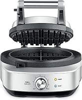 Breville BWM520XL No-Mess Classic Waffle Maker - 7 Settings, Even Heat, Spill-Proof Moat, Non-Stick Brushed Stainless Steel