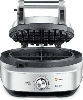 Breville BWM520XL No-Mess Classic Waffle Maker - 7 Settings, Even Heat, Spill-Proof Moat, Non-Stick Brushed Stainless Steel