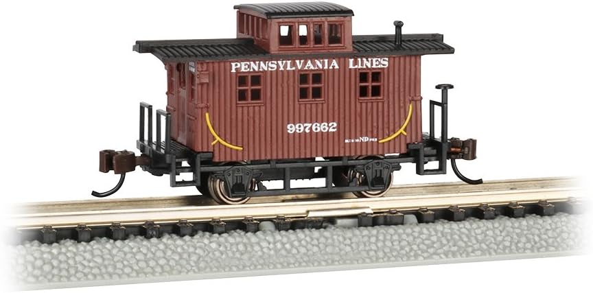 Bachmann Old-Time Caboose - Pennsylvania LINES - N Scale, Prototypical Brown