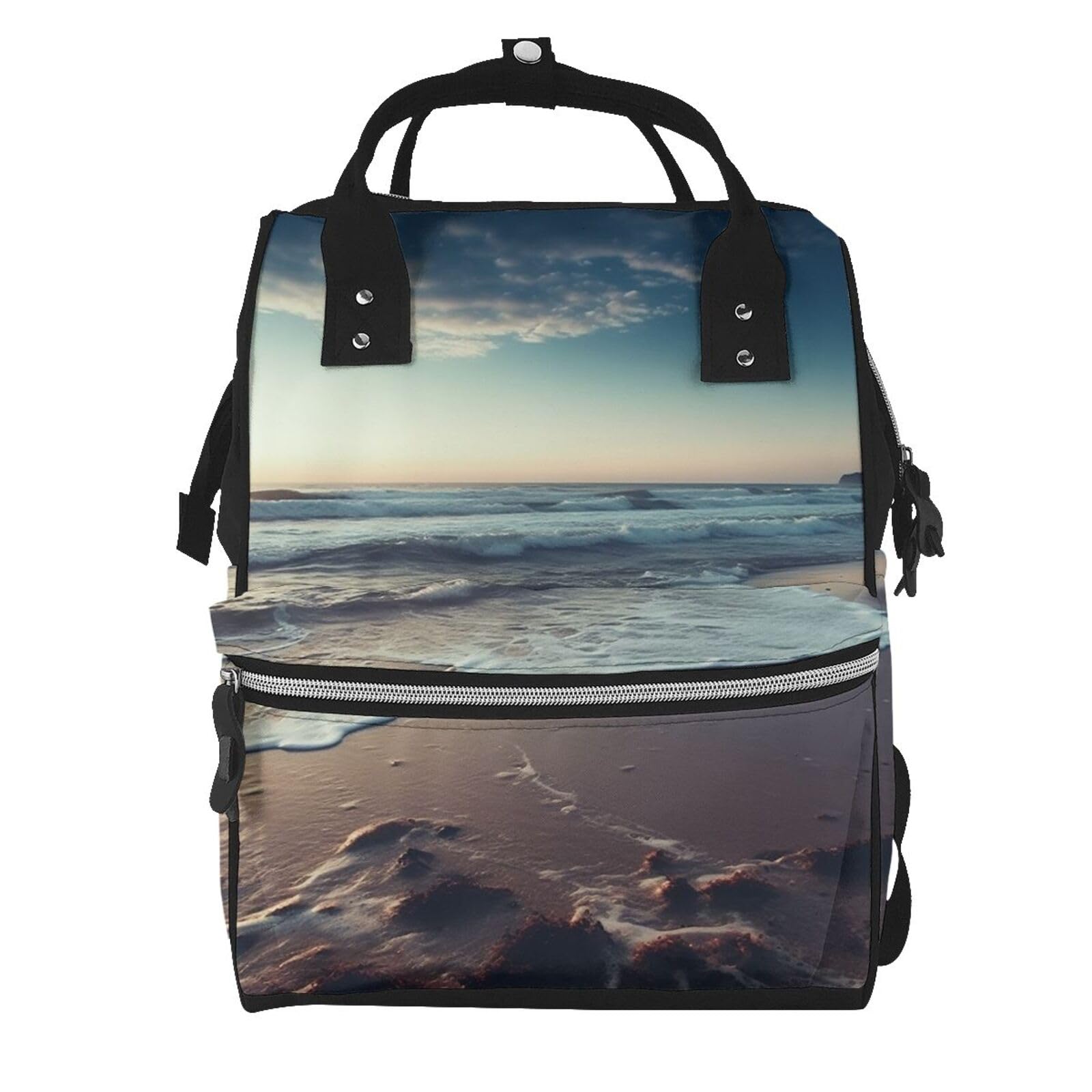 Grand sac à langer multifonction noir avec poche ordinateur portable - 7