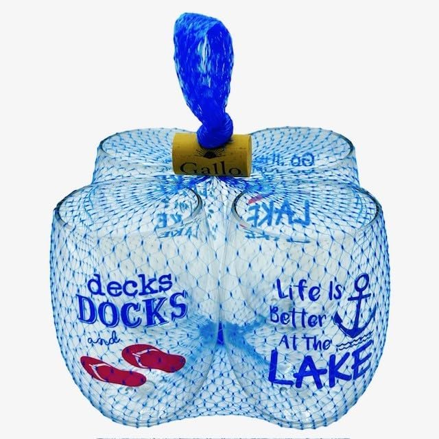 Vista 2 de Juego de 4 copas de vino de plástico inastillables de 16 onzas fabricadas en los Estados Unidos (LAKE)