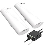 Point to Point Wireless Bridge – 5.8GHz Starlink WiFi Extender, 3KM Range, 100Mbps Speed, 14dBi Antennas, Compatible with Starlink Gen 3 Dish, Includes an Ethernet Splitters and 2pcs 24V PoE Injectors