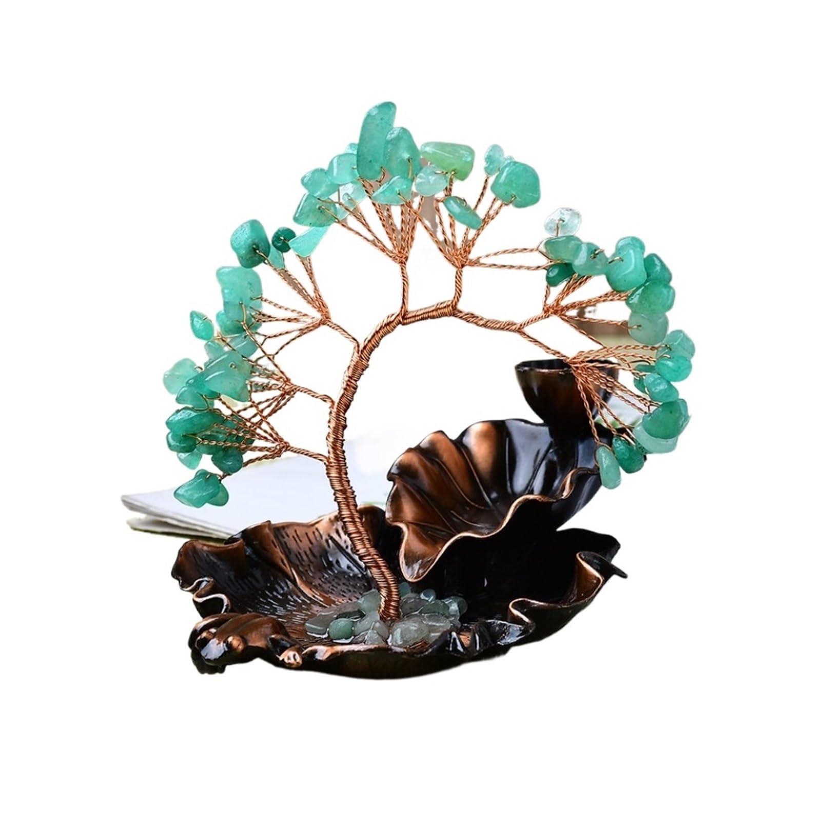 Árbol de la Fortuna Fengshui en Color Verde para Decoración de Mesa 1