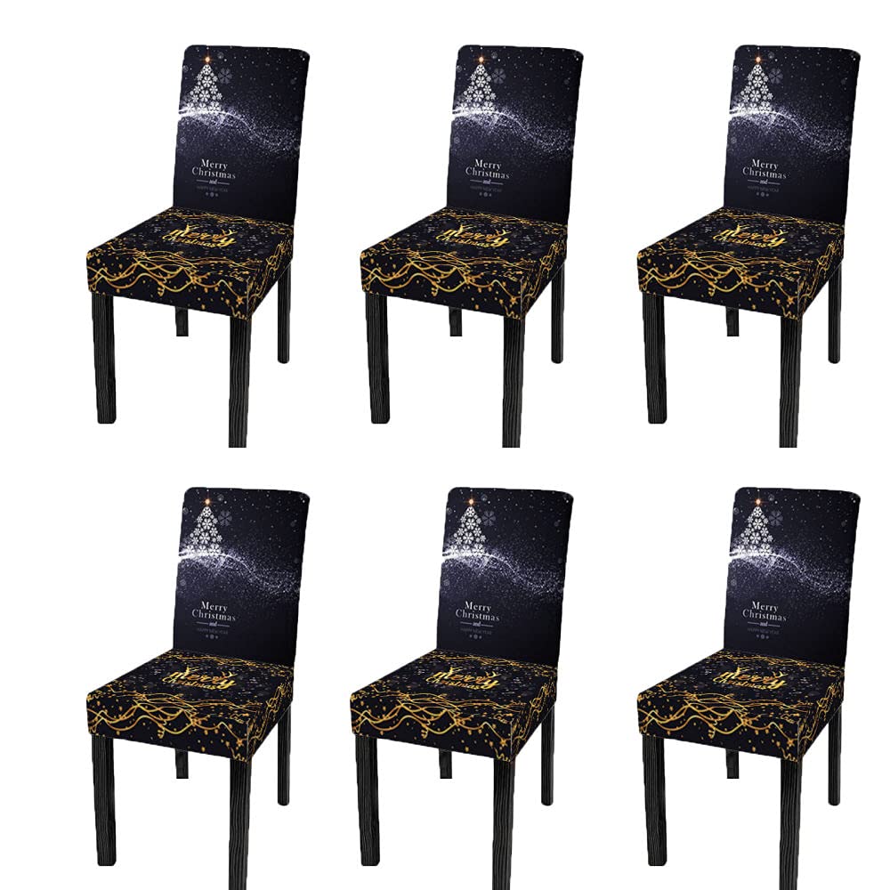 Housse de chaise extensible en spandex flocon de neige de Noël pour salle à manger et cuisine