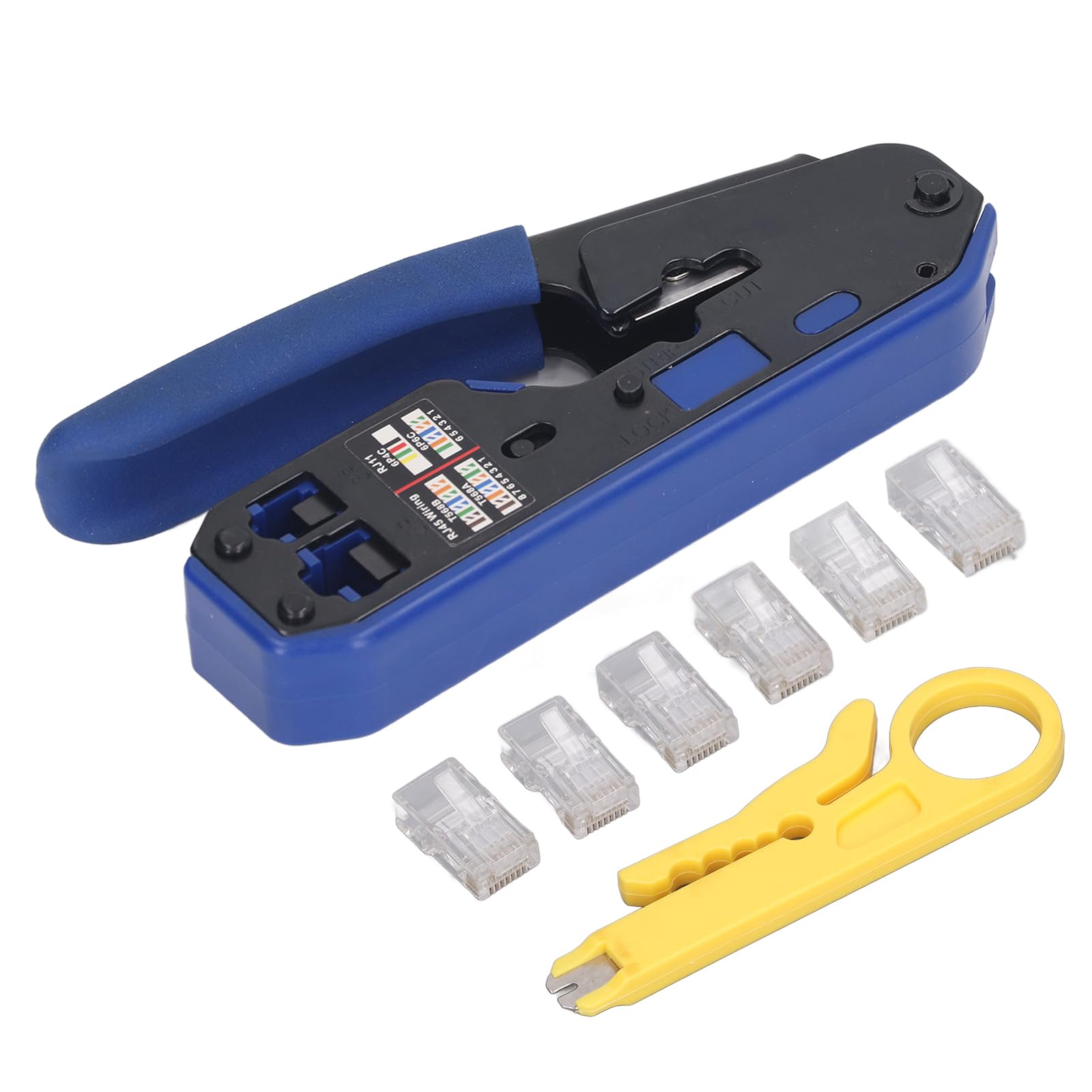 Emoshayoga Kit de pince à sertir RJ45 pour câble réseau Ethernet Cat6 Cat5e à domicile et bureau