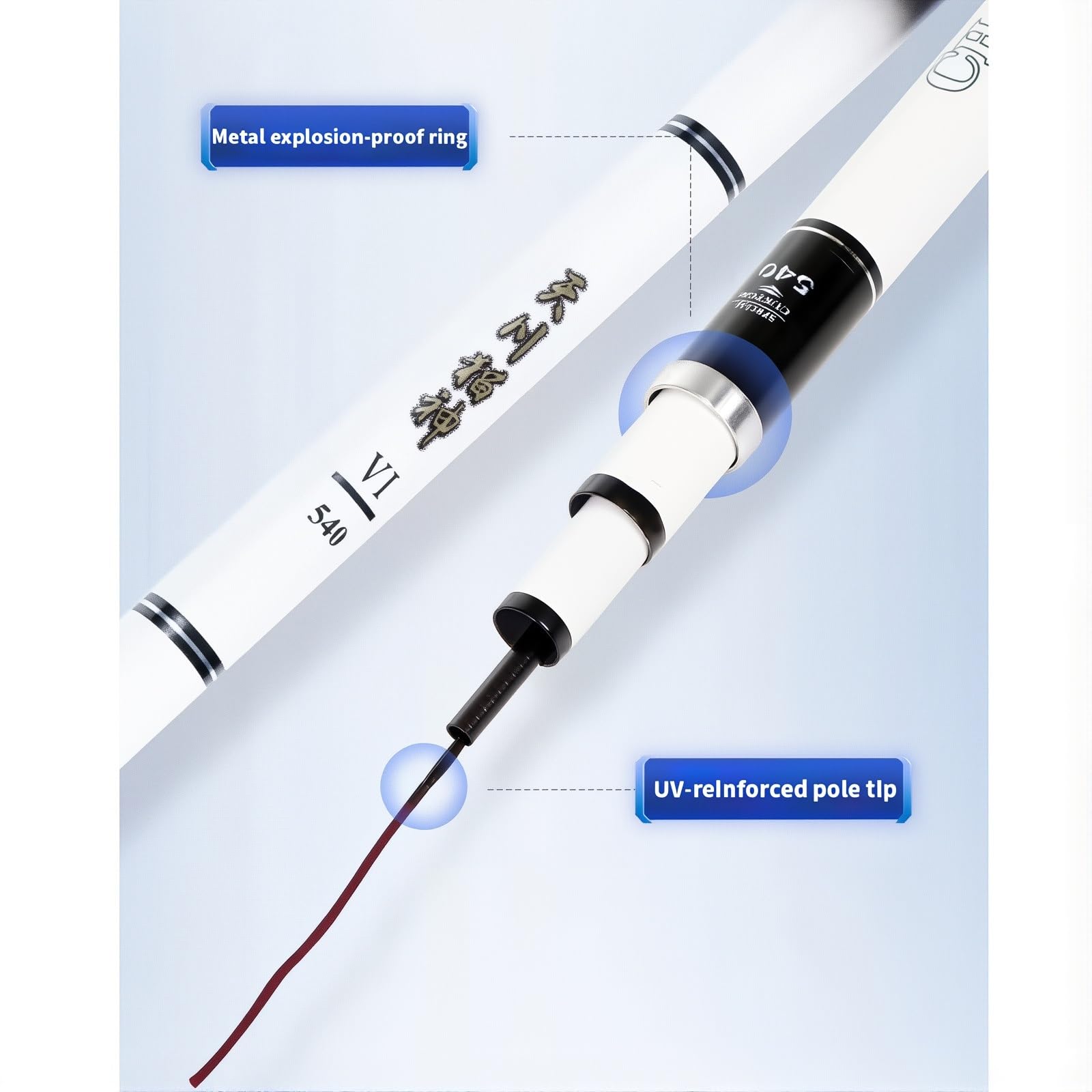 Canne A Peche Telescopique en Fibre De Carbone 8h19tone Canne A Coup Canne A Carpe Canne à PêChe Chinoise RéServoirs Et éTangs(8.1m)