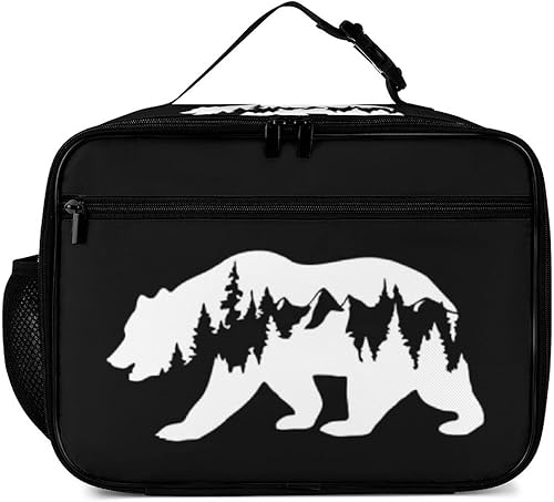 Miniatura 2 de Lonchera reutilizable con diseño de oso de senderismo, bolsa de almuerzo aislada, lonchera para comida y alimentos, bolsa de mano para niños,