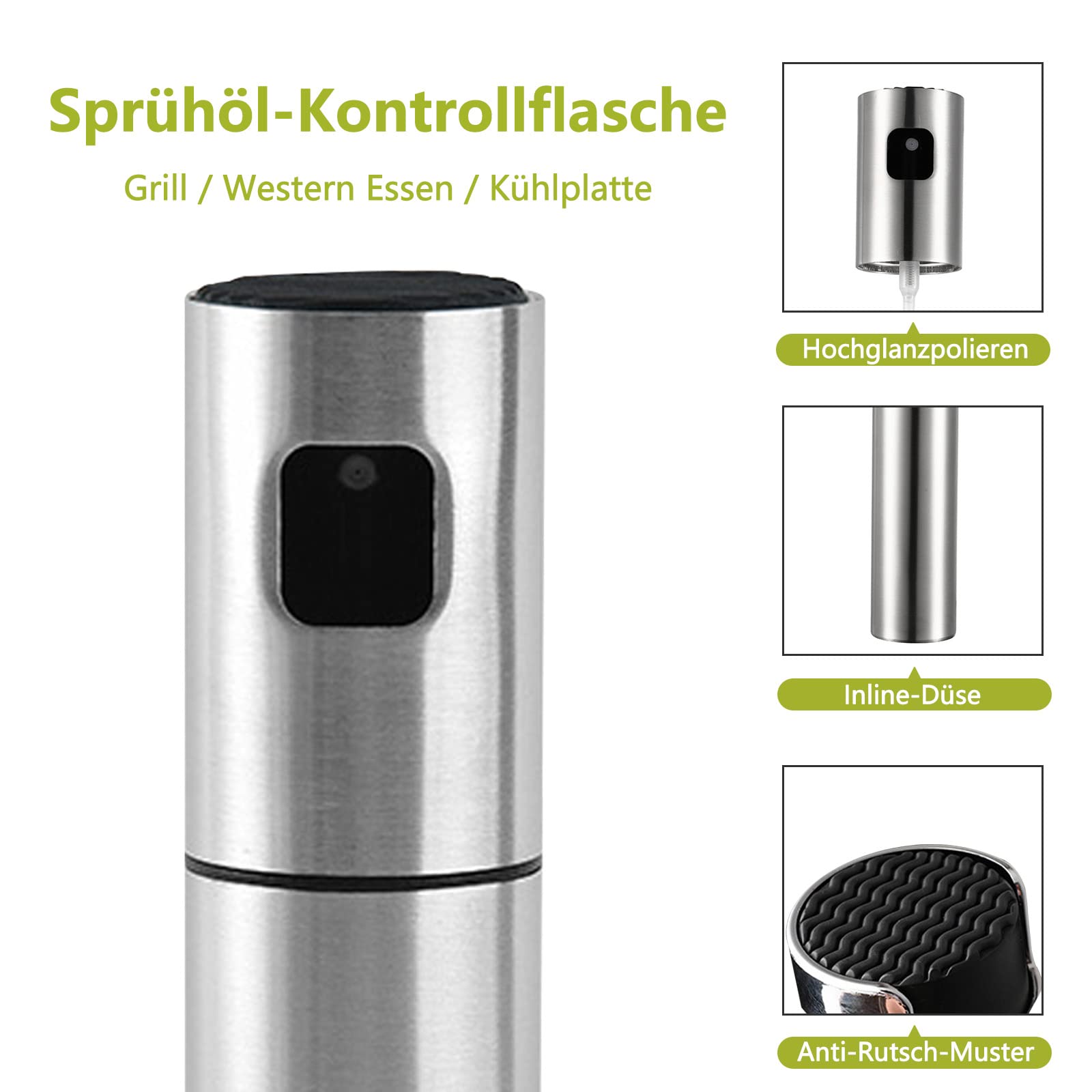Pulvérisateur D'huile De Cuisson En Acier Inoxydable 100 Ml - Vaporisateur Pour Salade, Grill, Cuisine Saine - 6