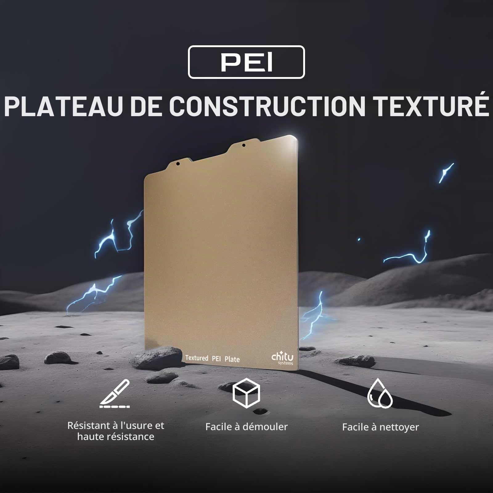 Plaque de construction en PEI double face pour imprimante 3D Neptune 3 Pro/Neptune 4 Pro, 235x235mm Plateforme flexible en acier à ressort amovible pour imprimante 3D