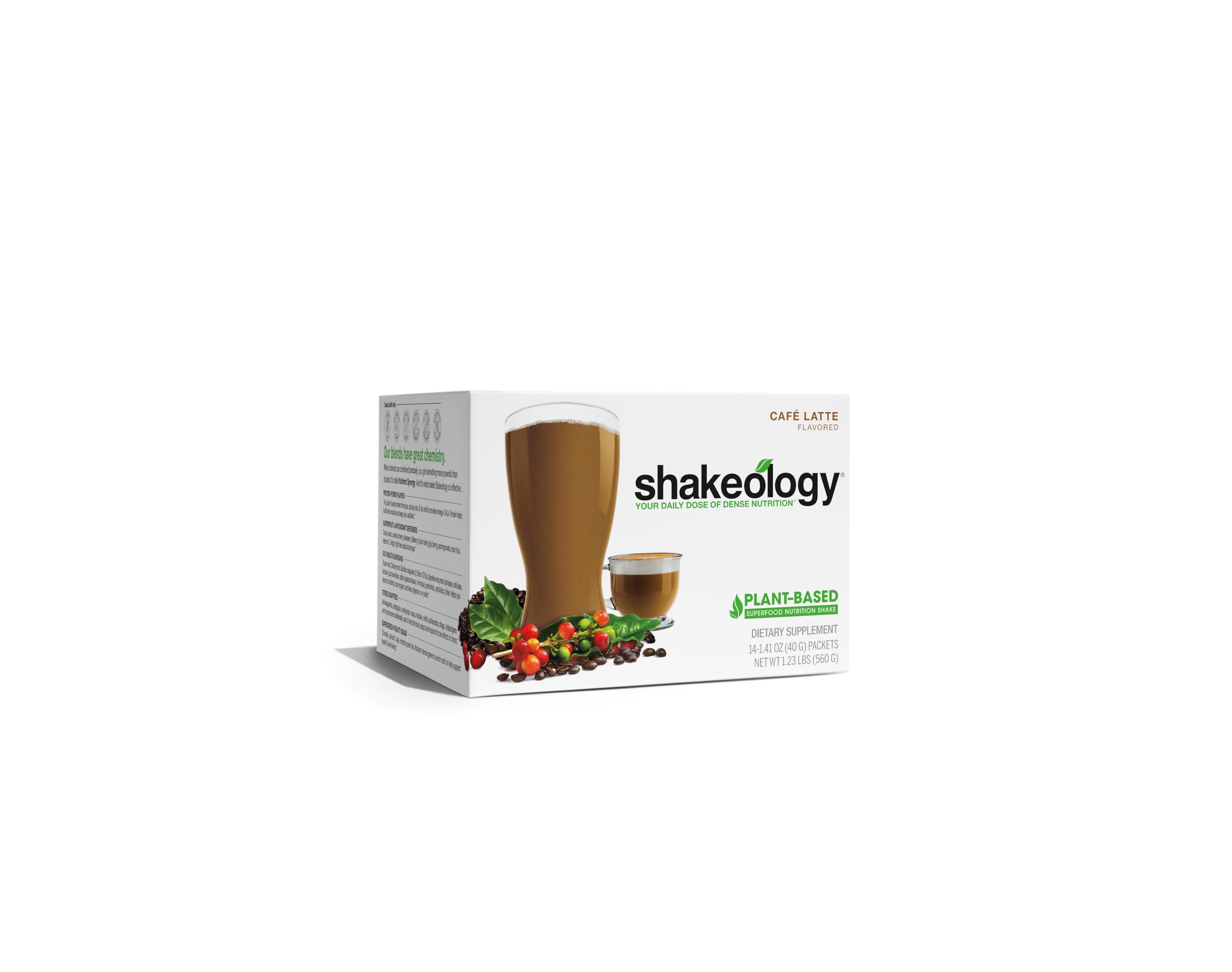 BODi Shakeology Plant-Based Vegan Protein Powder – Gluten-Free Superfood Shake with Vitamins & Minerals – Helps Support Healthy Weight Loss & Gut Health, Cafe Latte, 14 Individual Packets