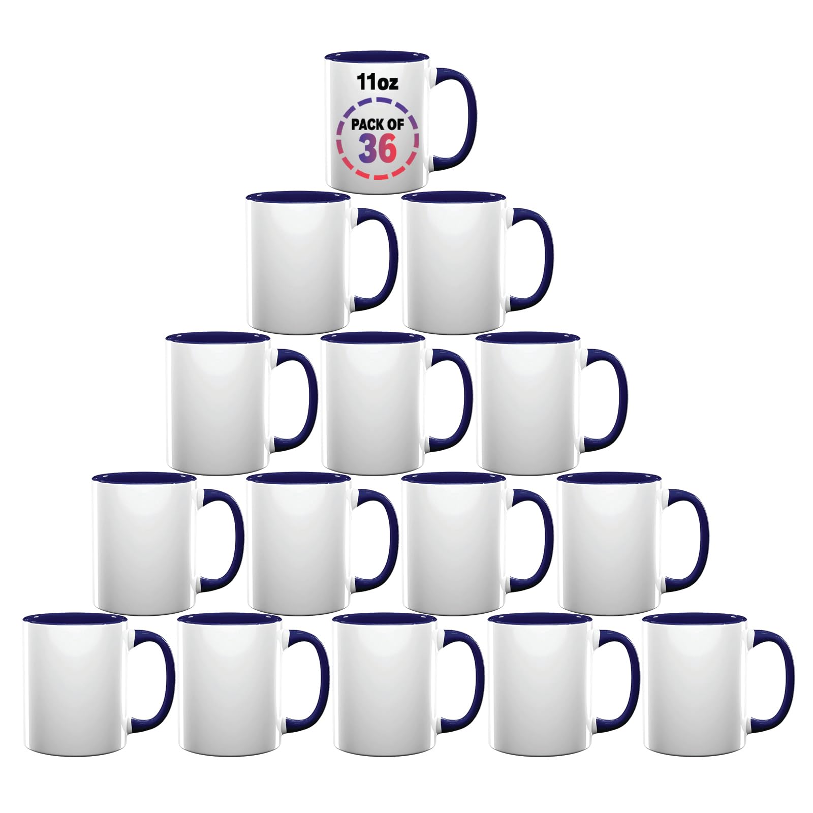 Tazas de café de cerámica personalizadas de 325 ml, tazas de café personalizadas con fotos, tazas de café personalizadas, regalos para aniversario, cumpleaños, Navidad (azul, paquete de 36)