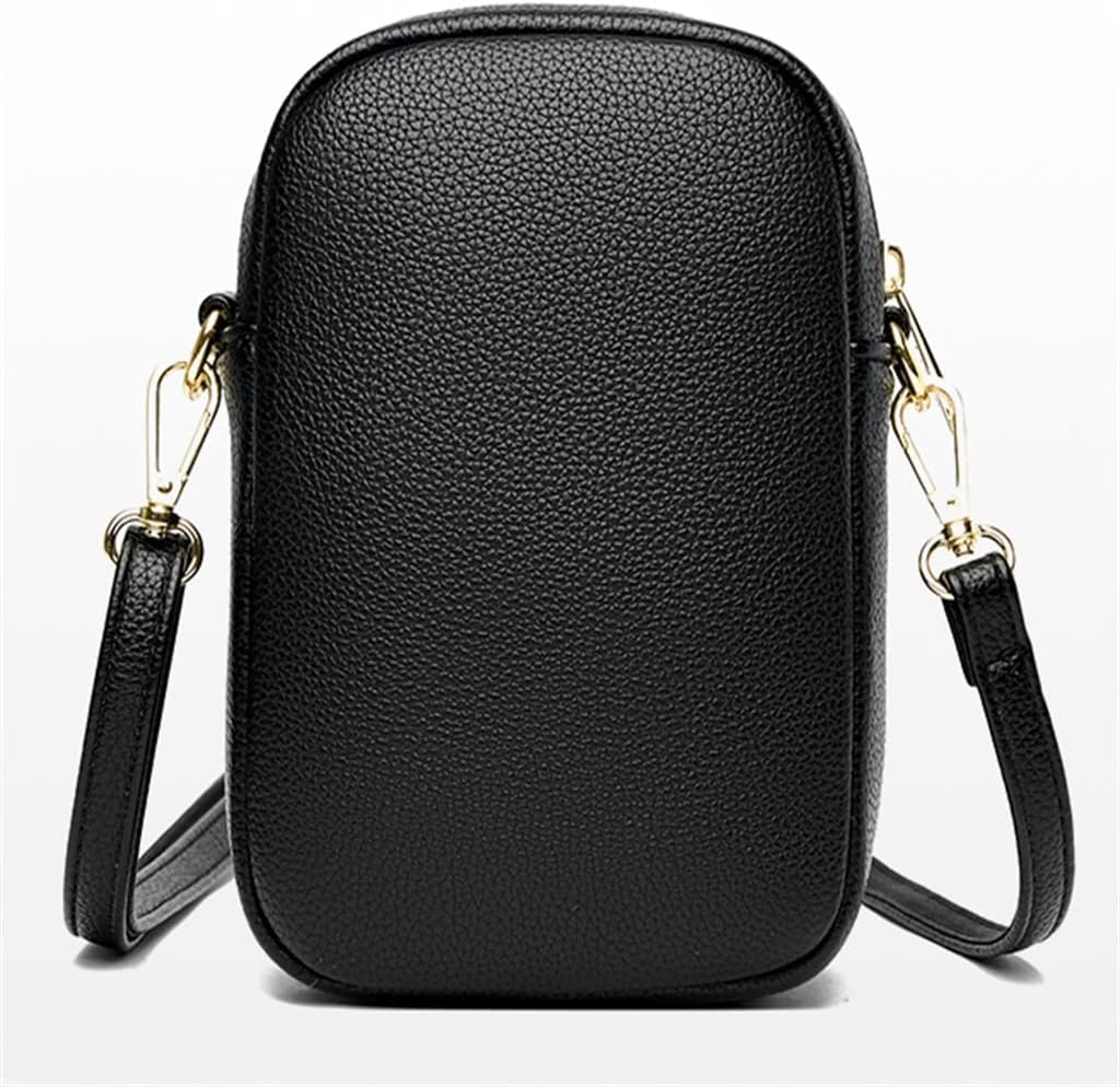 JSEIAJB Mobile Phone Bag Women's Messenger Small Soft Leather Mini Vertical Shoulder Square
