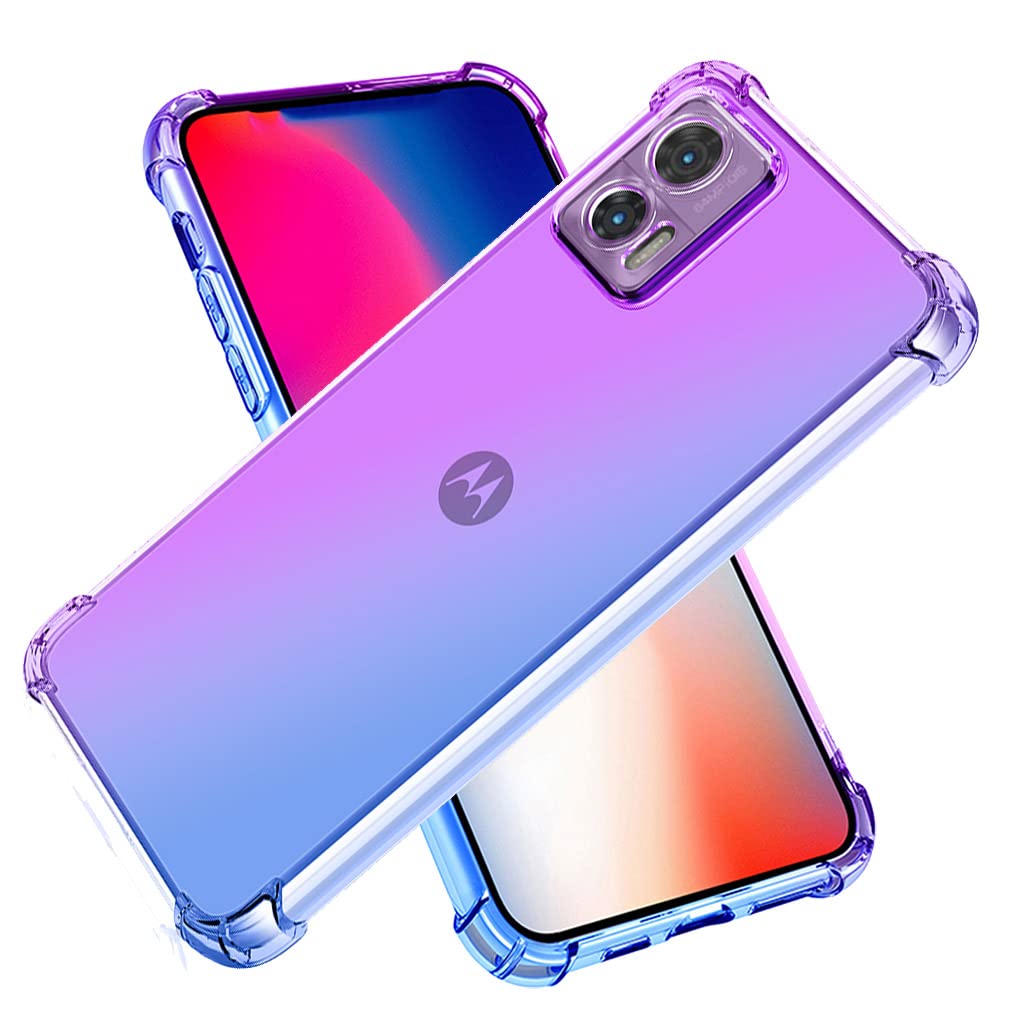 MAOGE Cover Per Motorola Edge 30 – Custodia TPU Ultra Sottile, Effetto Gradiente Viola/blu, Antiurto