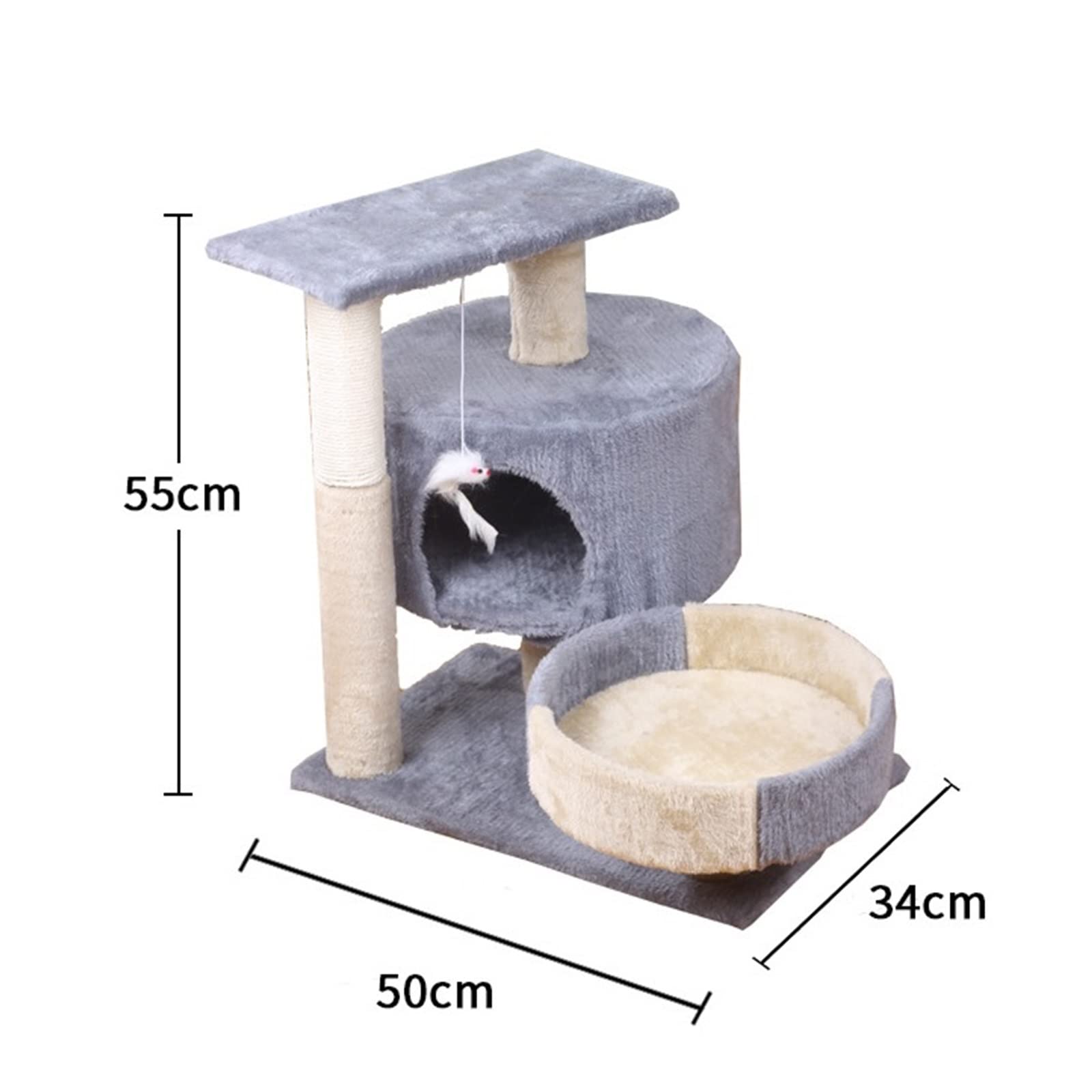 Muebles para Gatos Doble Pelea Gato pequeño Marco de Escalada Plataforma Salto molienda Garra Columna rascador Seta Mascota Juguete Suministros