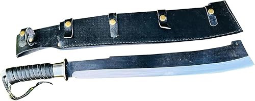 Machete Jungle de 18" - Cuchillos de acero de alto carbono de espiga completa - Kukri de acero de alto carbono - Hoja de equilibrio de agua templada