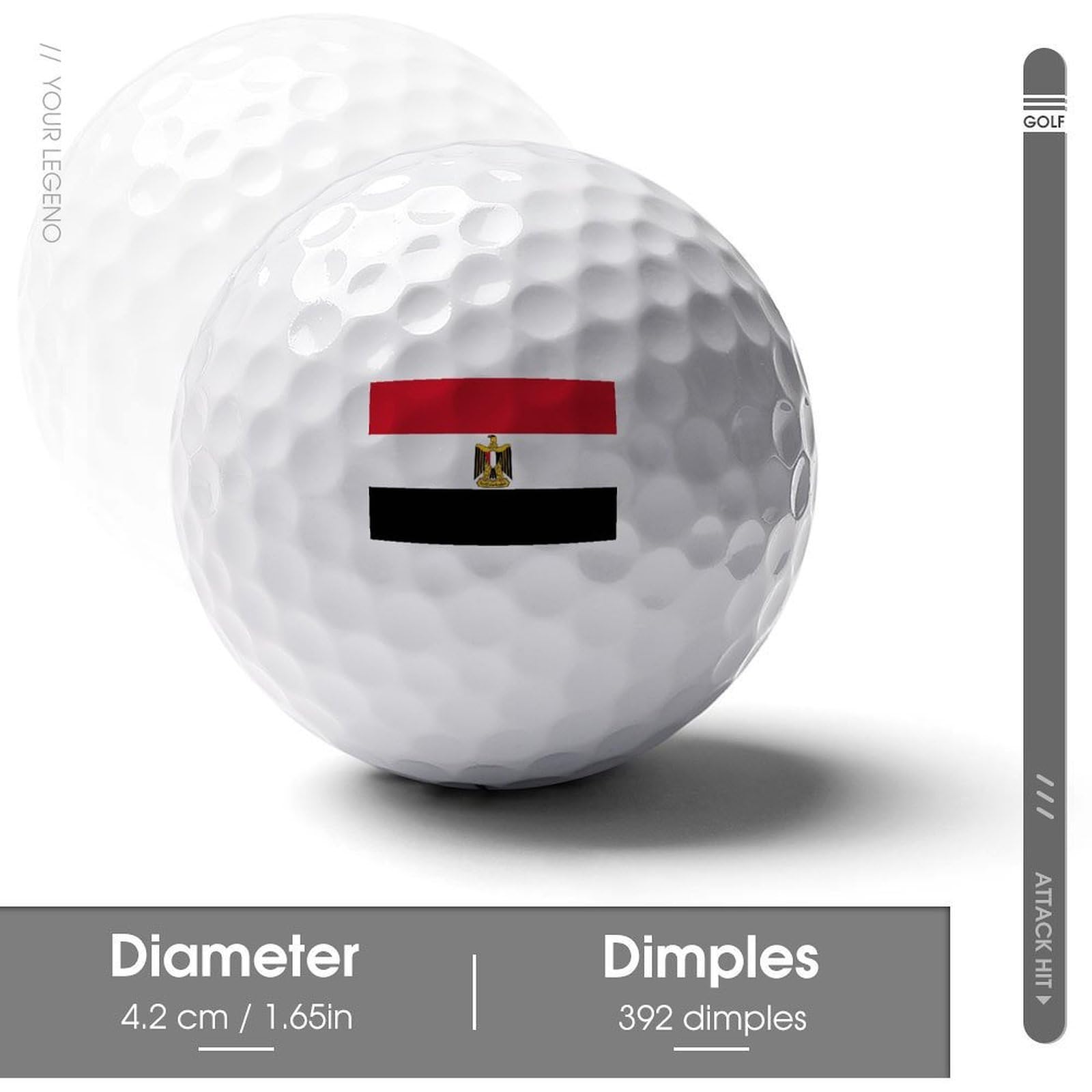 Pelotas De Golf Personalizadas E Impresas Divertidos Accesorios De Golfistas con La Bandera De Egipto Regalo Original para Amantes del Golfistas Papá Y Esposo