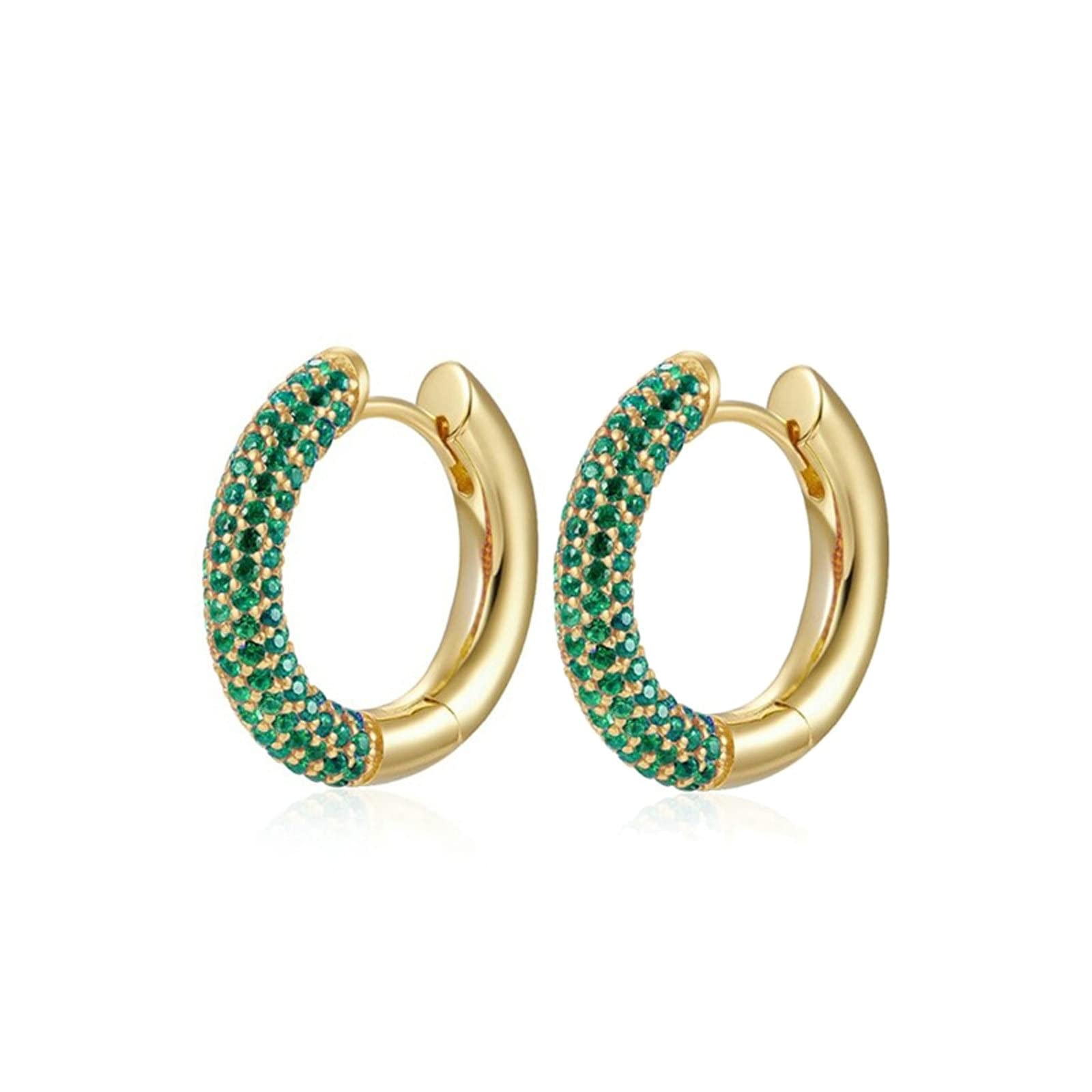 Silber-Creolen-Set, vergoldete Creolen, klein, für Damen, Helix-Creolen mit Zirkonia
