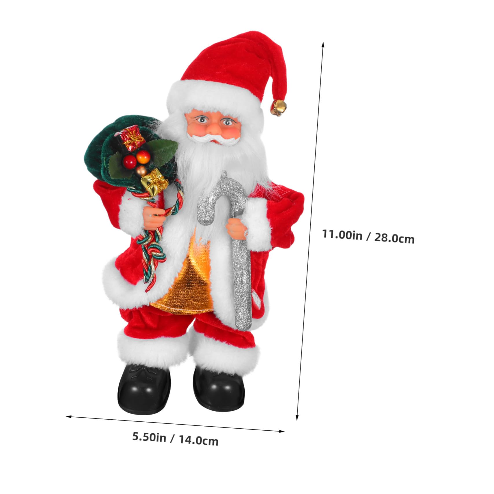 Hohopeti Bambola di Babbo Natale Elettrica Decorativa Giocattolo Musicale per Feste Natalizie Aggiunta Divertente per Caminetti e Scrivanie