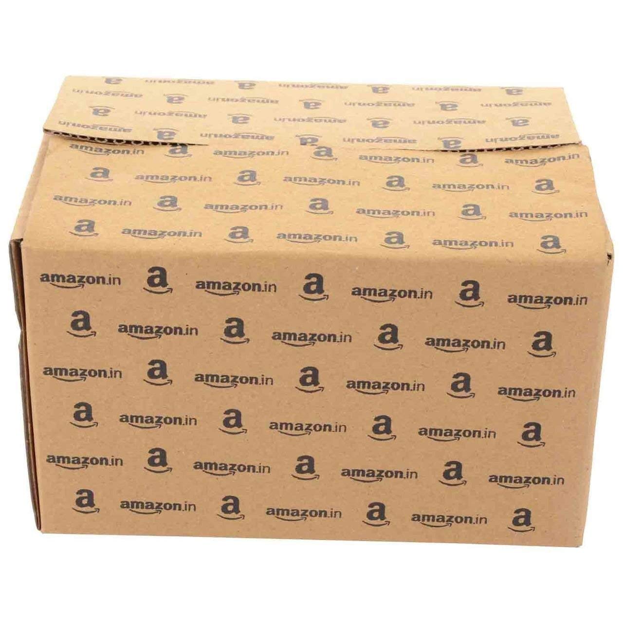 YNK 3ply Packaging, Shipping, Corrugated Brown Box with Amazon Print 7.5X4.5X3.5 | Pieces - (25) 3