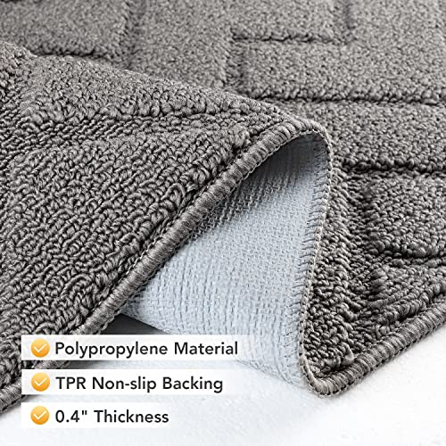 Indoor Doormat,Front Back Rubber Backing Non Slip Door Mats 20”X31.5” Absorbent Resist Dirt Entrance Inside Floor Mats For Entryway Machine Washable Low-Profile (Grey) #TOP2