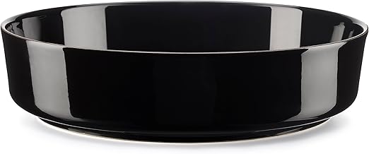 26cm Black Porcelain Salad Bowl - Perfect for Salads, Pasta, Fruit & More - Easy to Clean & Dishwasher Safe