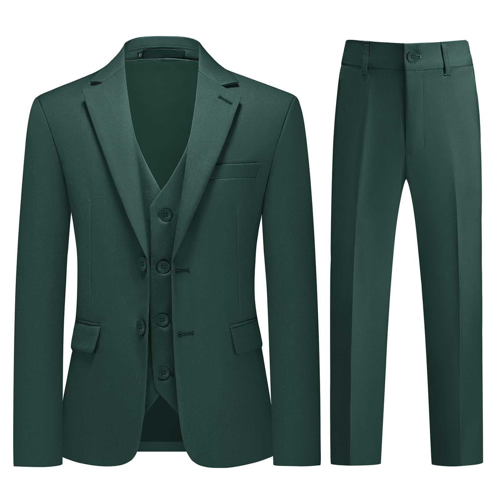 Chłopięcy 3-częściowy komplet slim fit, formalny strój dziecięcy z marynarką, kamizelką i spodniami, odzież Pageboy na wesele, bierzmowanie, chrzest i specjalne okazje