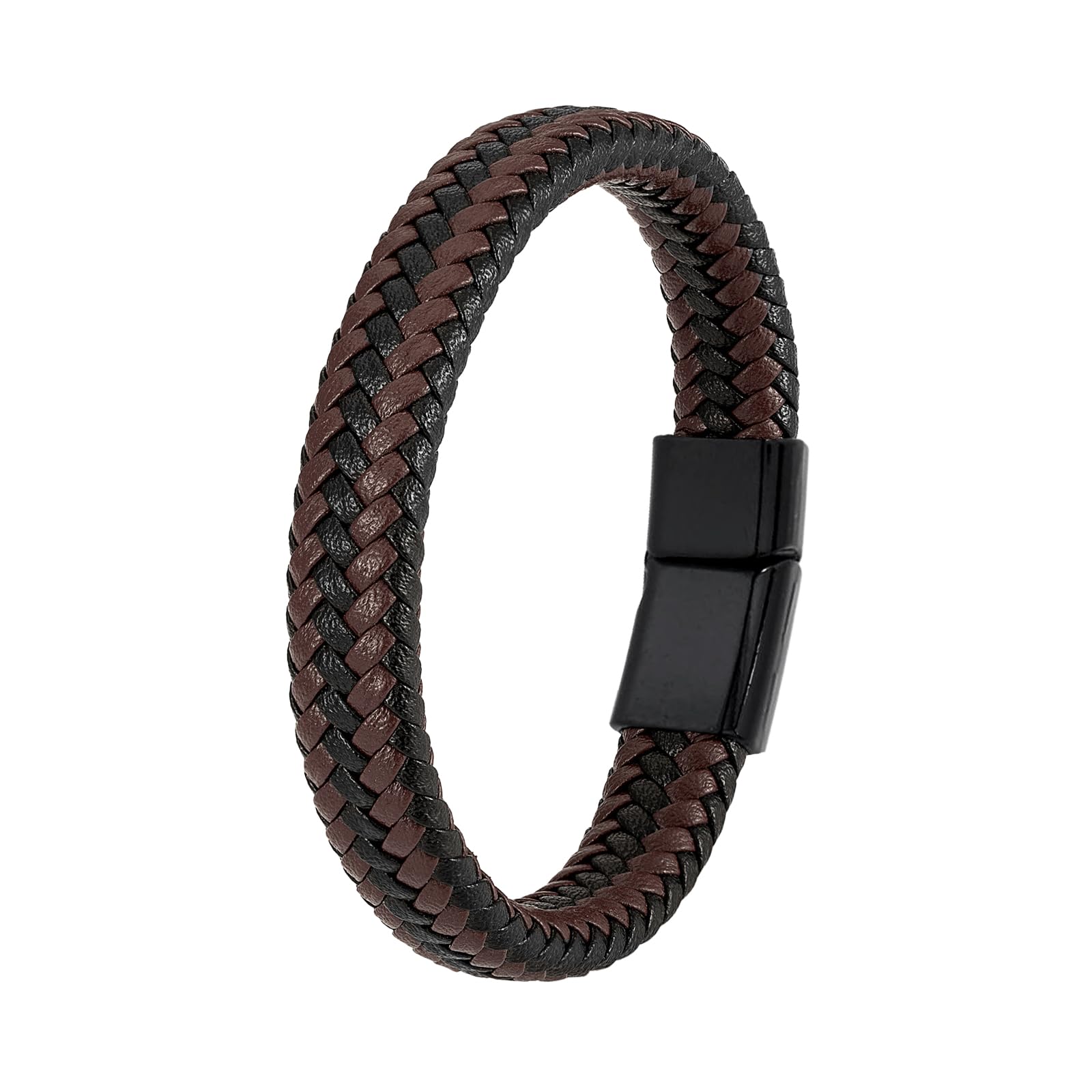 4 Bracelets En Cuir Tressé Homme Femme - Vintage Multicouche Réglables Noir Et Brun