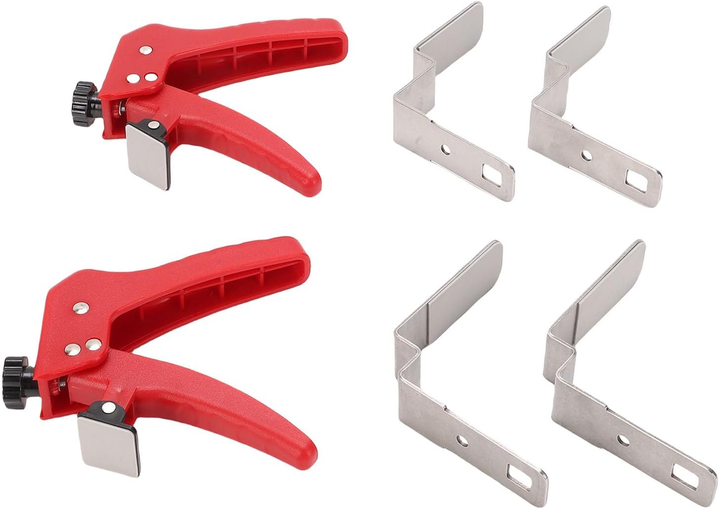 Adjustable Drawer Fixing Clamp, 2 Pack Stainless Steel Front Clamp for Drawer, Quick and Easy Installation, Efficient Cabinet Installation Tools with Rubber Pads