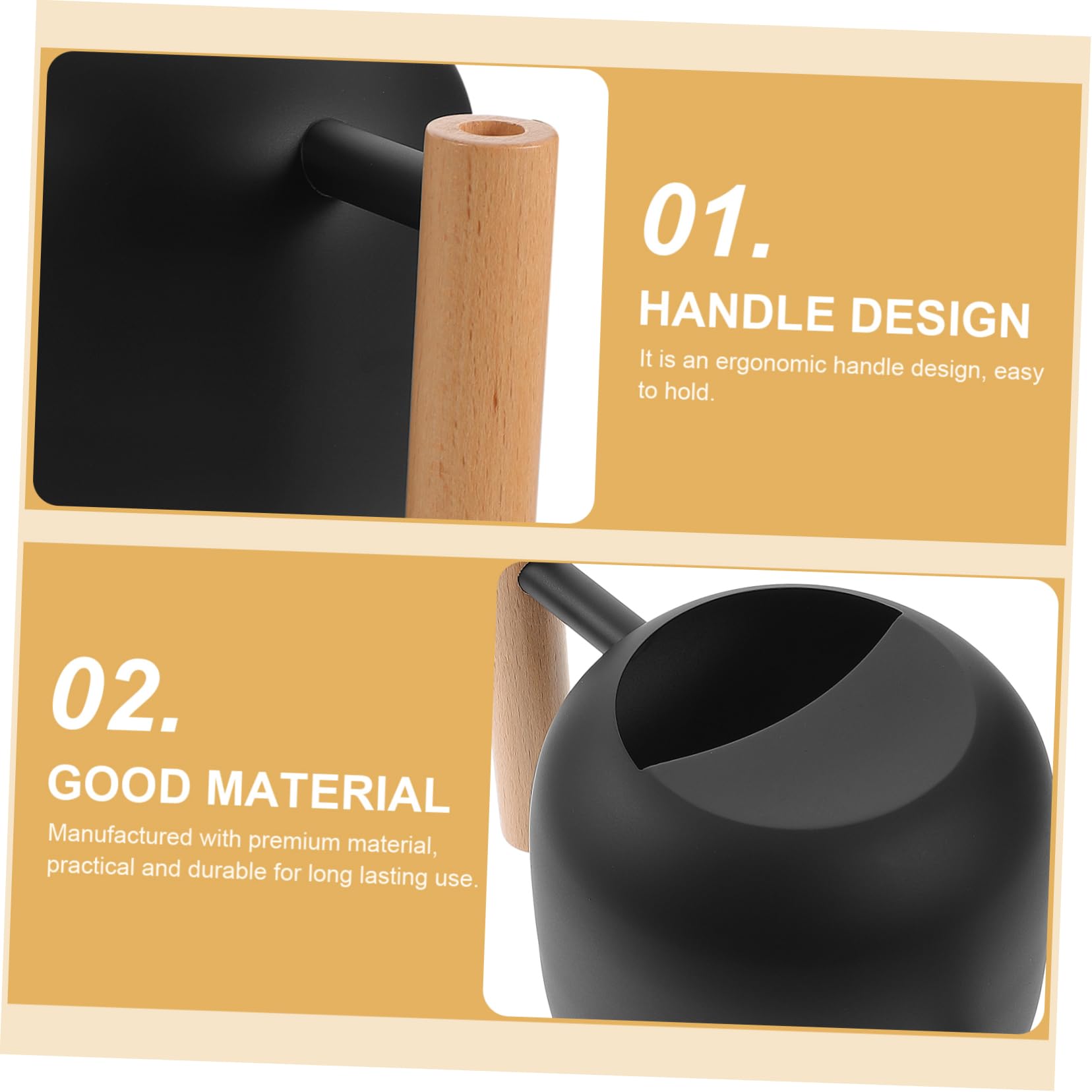 Regadera de Acero Inoxidable con Mango de Madera, Estilo Vintage para Riego en Interior y Exterior