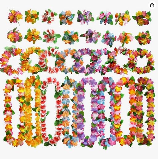 Molirex Hawaii Blumenkette Set - Party Deko Mit Blumenkranz & Sonnenbrille