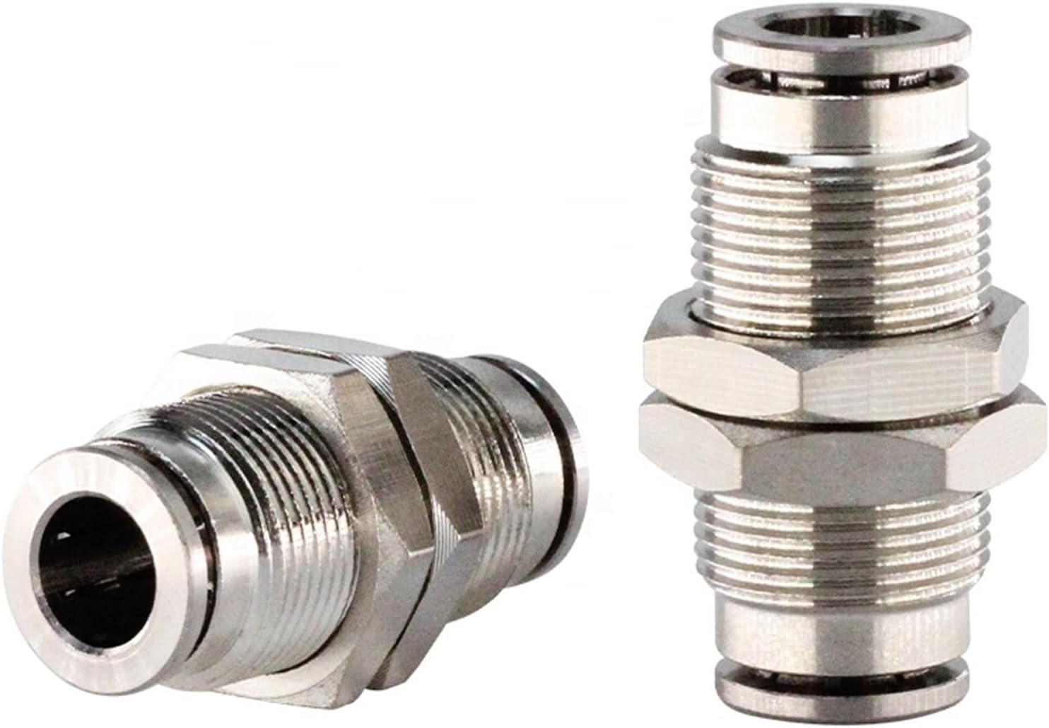 MPM Metal Bulkhead Fitting Brass Copper Pneumatic Fittings 8mm Tube Thread Connection 5Pcs