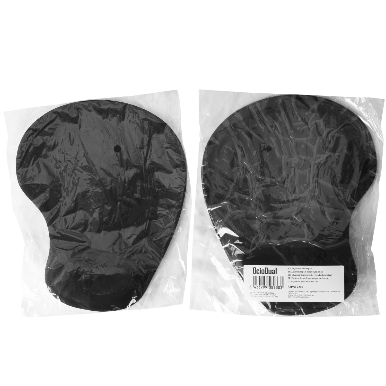 OcioDual Alfombrilla ratón Reposamuñecas Negra, Alfombra Raton Ordenador con Apoyo de Gel, Tapete Escritorio Mouse Pad Almohadilla Raton Ergonomica con Base de Goma Antideslizante