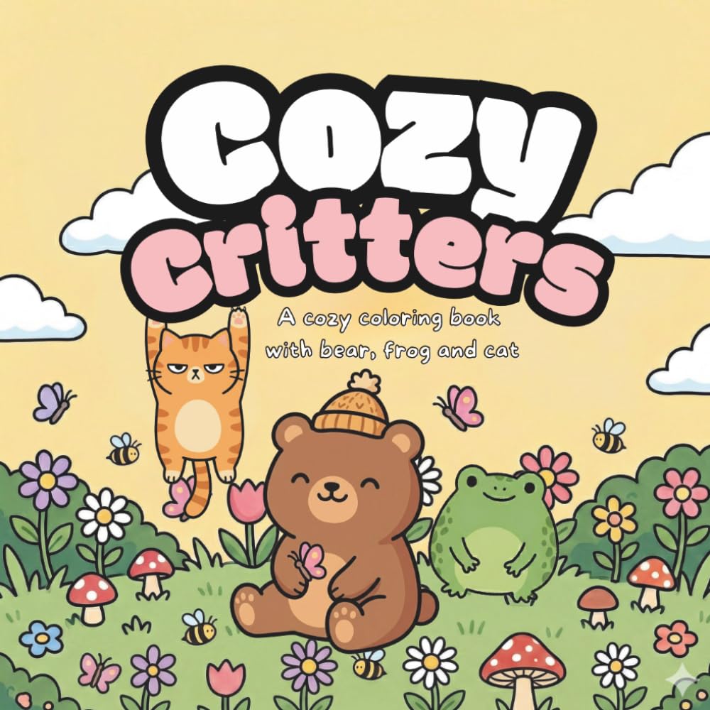 Cozy Critters: A Bold and Easy Coloring Book for Adults, Teens and Kids: Cozy Critters: A Bold and Easy Coloring Book for Adults and Kids — 40 Cute ... for Beginners (Cozy Critters Coloring Books)