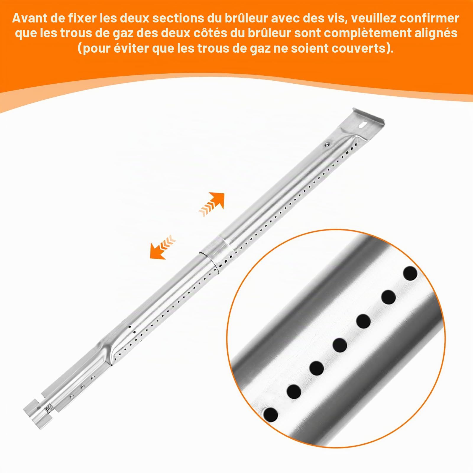 GFTIME Brûleur Tubulaire Universel de Rechange réglable en Acier Inoxydable, Extensible de 31 cm à 42 cm, s'adapte à la Plupart des grilles de Barbecue à gaz 3Pack