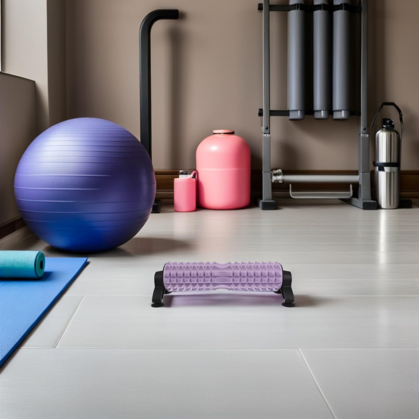 Cabilock Rullo di Schiuma Solido per Massaggio Muscolare Portatile da 45 Cm, Rullo Yoga in Schiuma ad Alta Densità per Rilassamento Muscolare e Supporto Fitness, per Yoga, Pilates