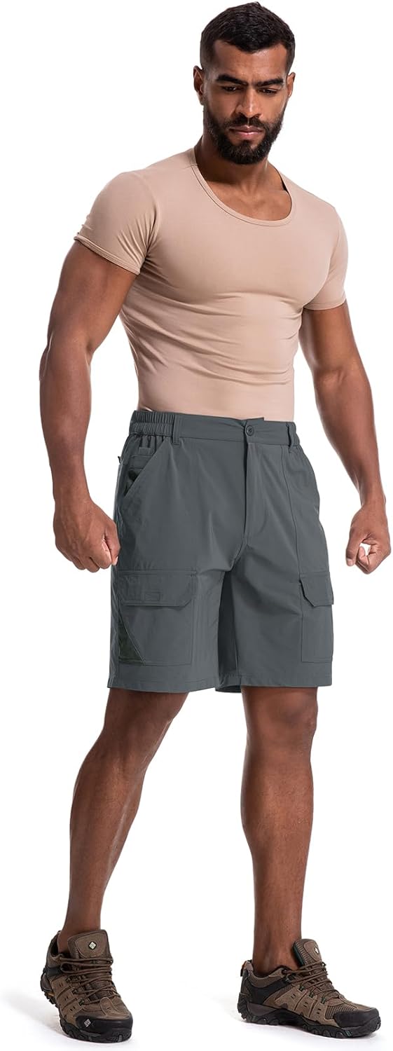 Jessie Kidden Mens Stretch Casual Lightweight Water Resistant Quick Dry Cargo Fishing Hiking Shorts - Image 4