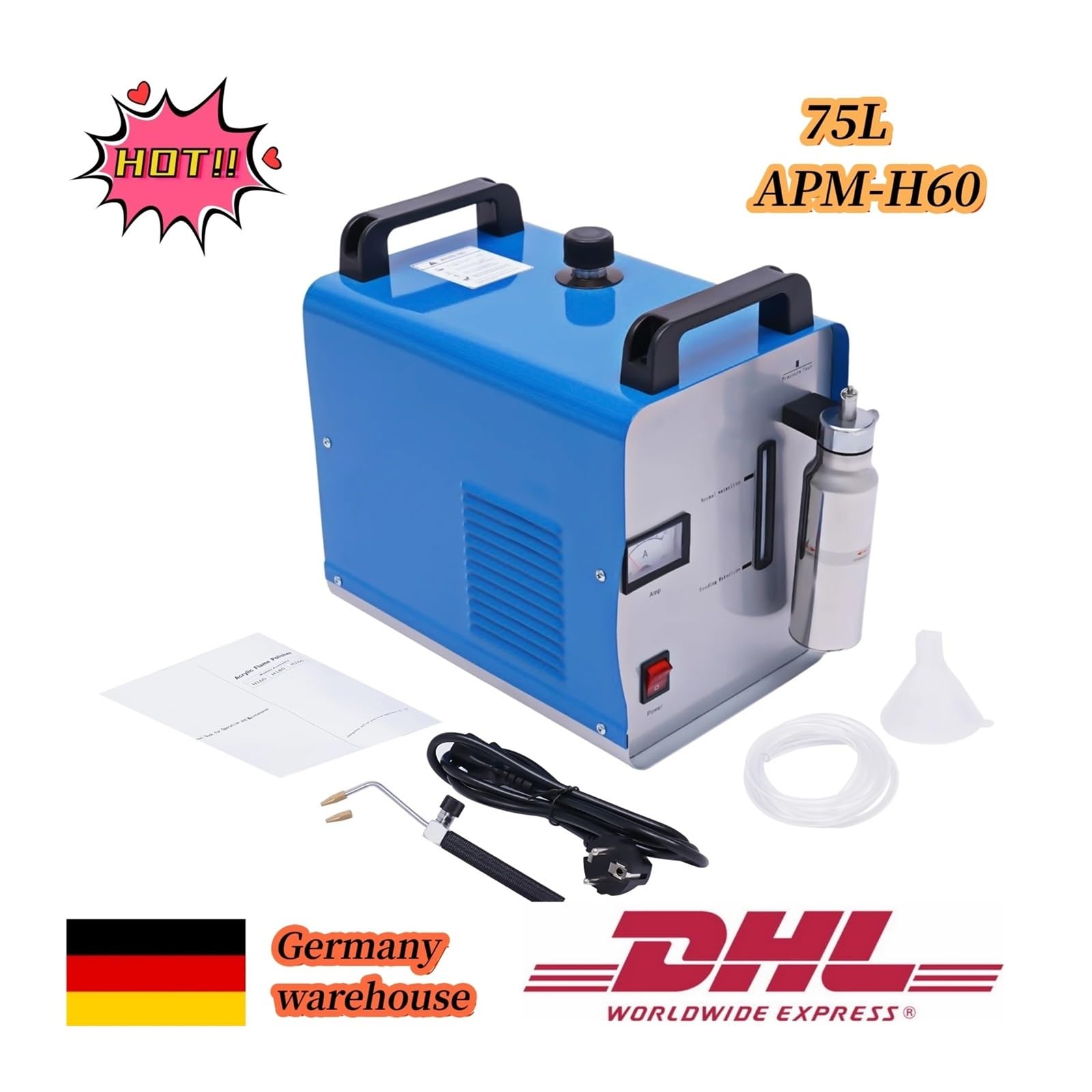 75L H160 Sauerstoff Wasserstoff HHO Gas Flamme nerator Acryl Polieren Machin Polierer Wasser Schweißen Maschine Für den Heimwerkergebrauch