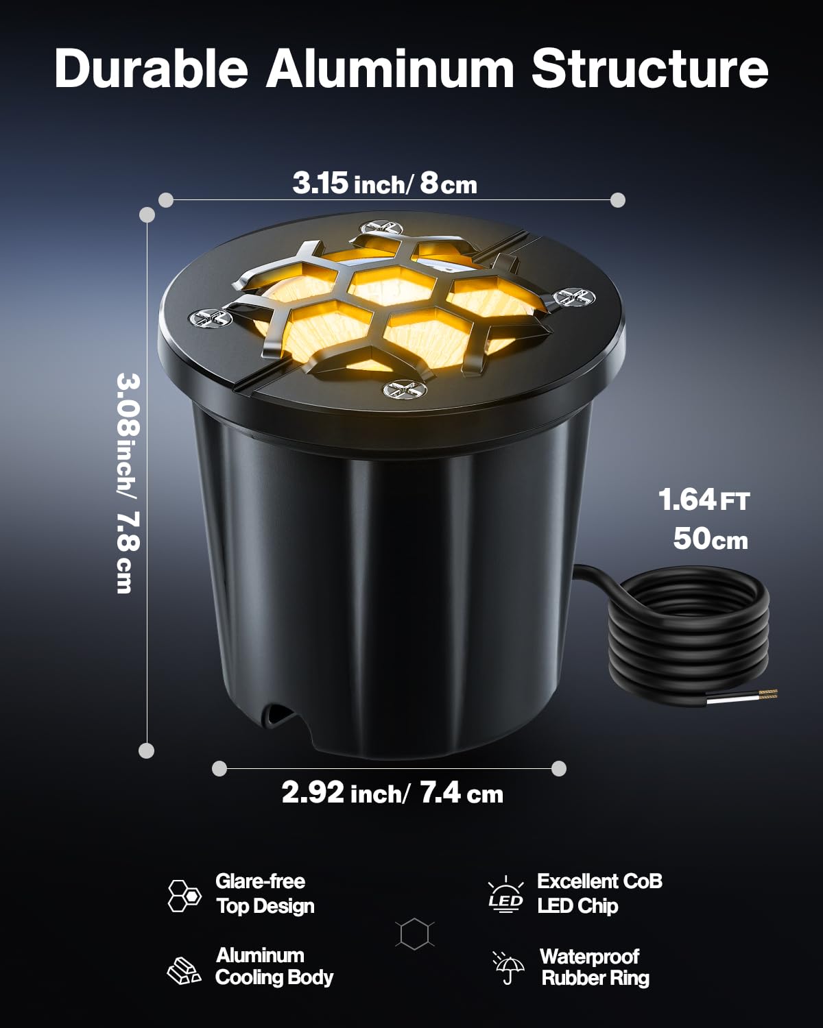 HIBOITEC Lote de 12 Focos Empotrados para Exterior, 12W 1200LM Baja Tensión 12-24V, Luz Blanca Cálida 3000K IP67 Impermeable, para Iluminación de Jardín, Terraza, Patio y Césped, Incluye