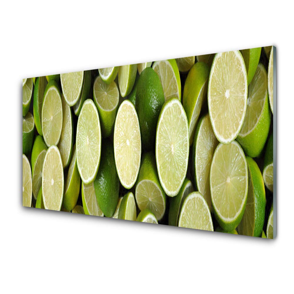 Tableau Décoration Murale Cuisine Lime en Verre Trempé Tulup pour Salon Moderne
