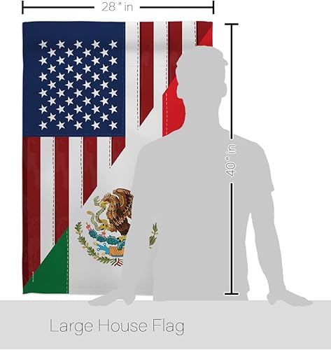 Miniatura 2 de Breeze Decor Bandera de la Amistad de Estados Unidos y México, Alianza Regional Americana, País Mundial, Decoración de Área Particular, Cartel
