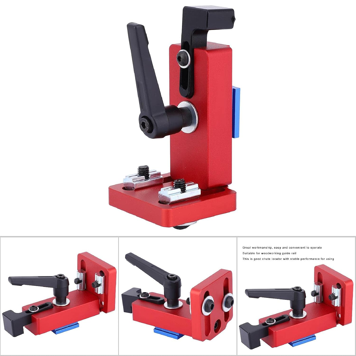T Track End Stop, Table Saw Sled, 45 Type Chute Locator Aluminium Alloy Backing Connector Miter Track Stop Woodworking Guide Rail Tool