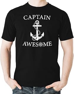 Captain Awesome - Funny Fisherman Graphic Fishing Shirt - Sarcastic Boating Tee - Novelty Mens T-Shirt