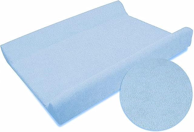 Baby Changing Mat Terry Cover for 80x50 cm Nappy Changer with Raised Edges (Blue)