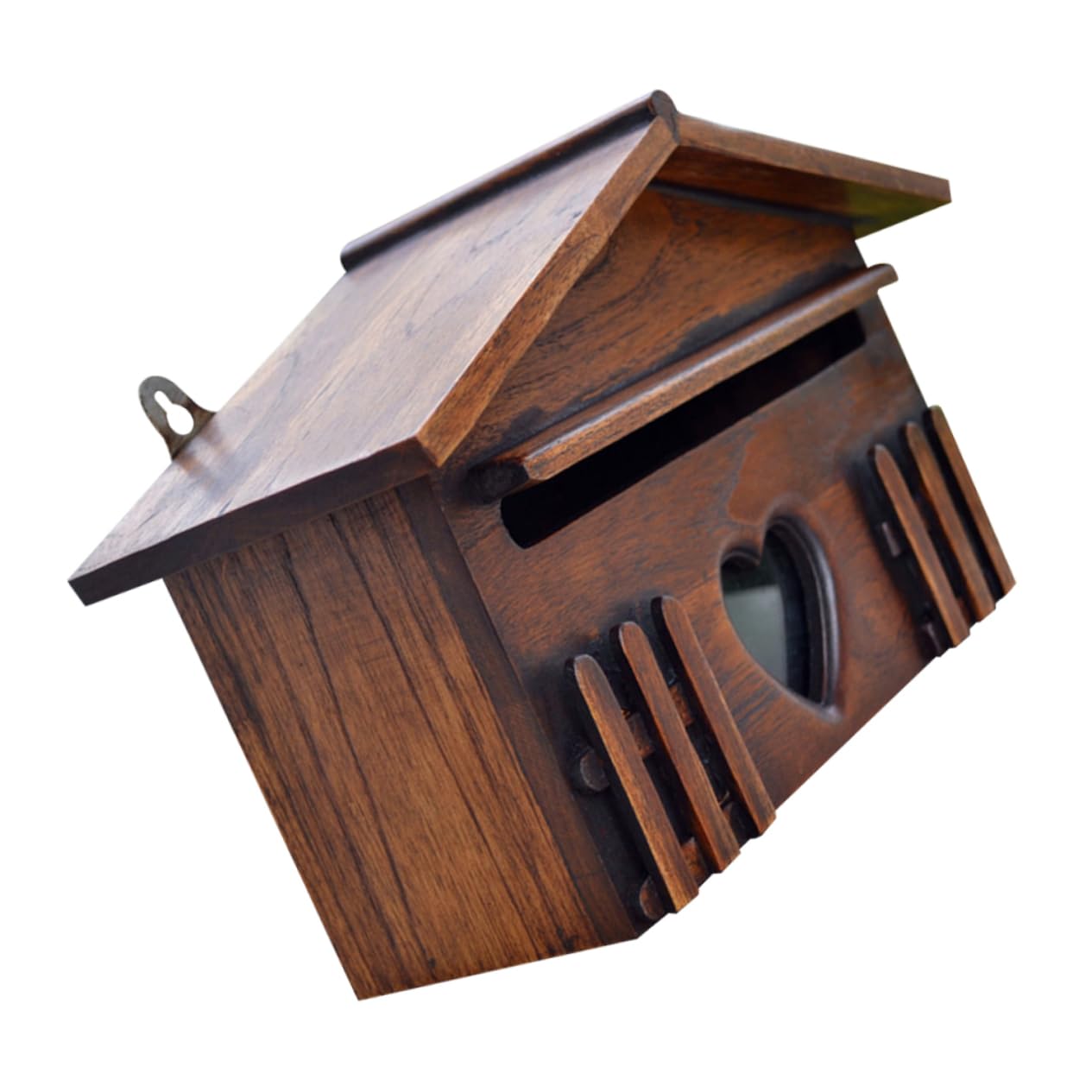 Holzbriefkasten in Hausform für Außen, Regendicht, 1 Stück