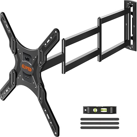 ELIVED Long Arm TV Wall Mount for 26-60" TVs, Max VESA 400x400, 77 Lbs Load | 29.5in long extension, full motion swivel & tilt function, durable wall bracket for home flat screen televisions