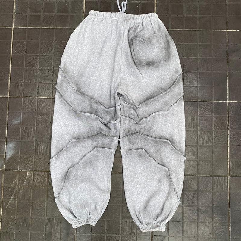 Men's Retro Fashion Streetwear, Loose Casual Pants, Wide Legs, high Street Design, Pleated Dirty Pants4