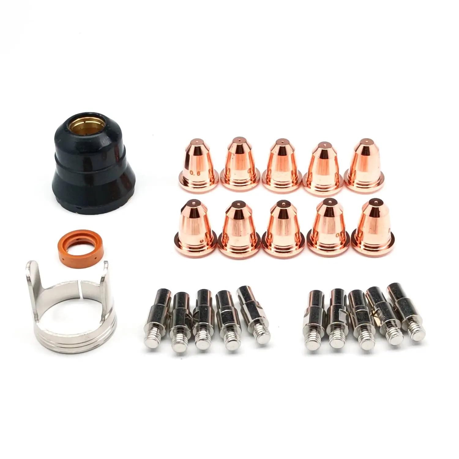 0.6 .8 .9 Ajuste Plasma 34 40 41 54 54XT 54K Cortador Antorcha de corte Consumibles Espaciador Boquilla Punta Kit de electrodo(0.9mm 40A)