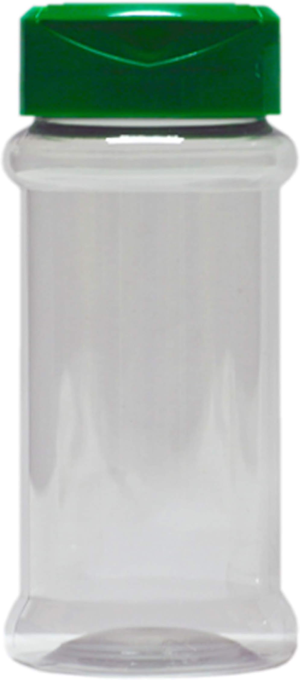 NaturGut 20 Empty PET Spice Jars 100 ml with UV Protection, Green Shaker Dual Flap Flapper
